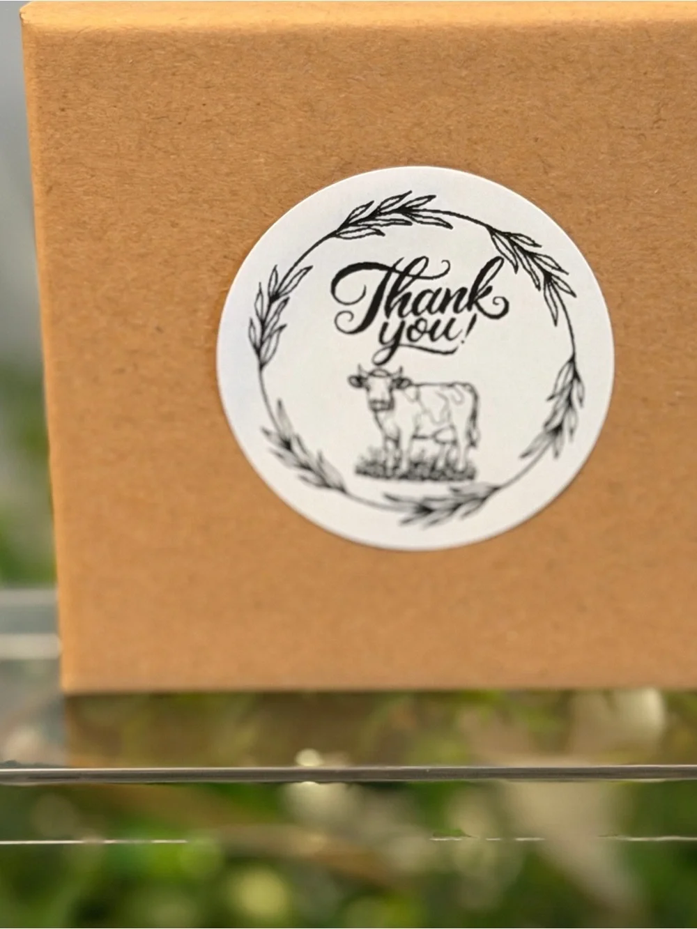 200 Farmhouse Thank You Stickers 2” Round Rustic Packaging Labels Foliage